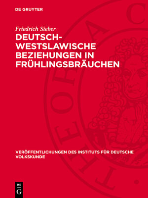 cover image of Deutsch-Westslawische Beziehungen in Frühlingsbräuchen